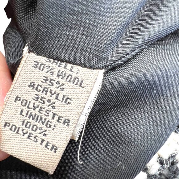 bitten by Sarah Jessica Parker Houndstooth Coat Black White Size Medium - Picture 9 of 10